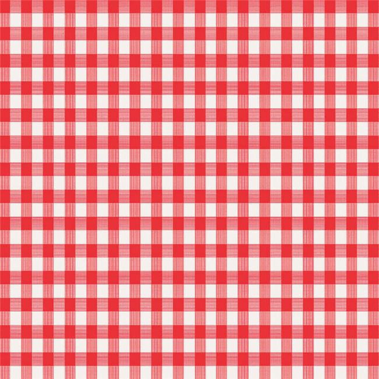 52 x 90 in. Red & White Checkered Plastic Tablecloth