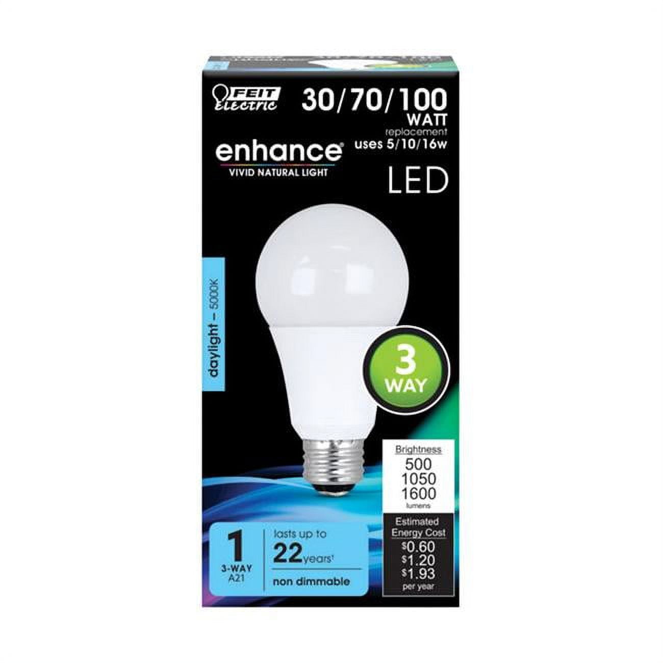 16W A21 Three Way LED Bulb, 1600 Lumens - Daylight -  Feit Electric, FE6755