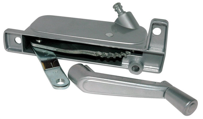 Silver Aluminum Right Awning Window Operator for V.E Anderson