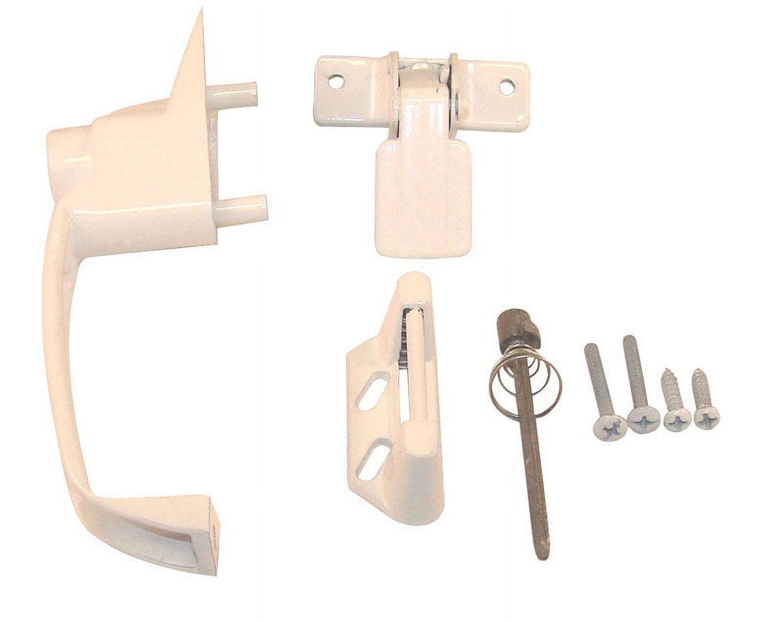 4 in. Powder Coated White Aluminum Patio Door Handle Set
