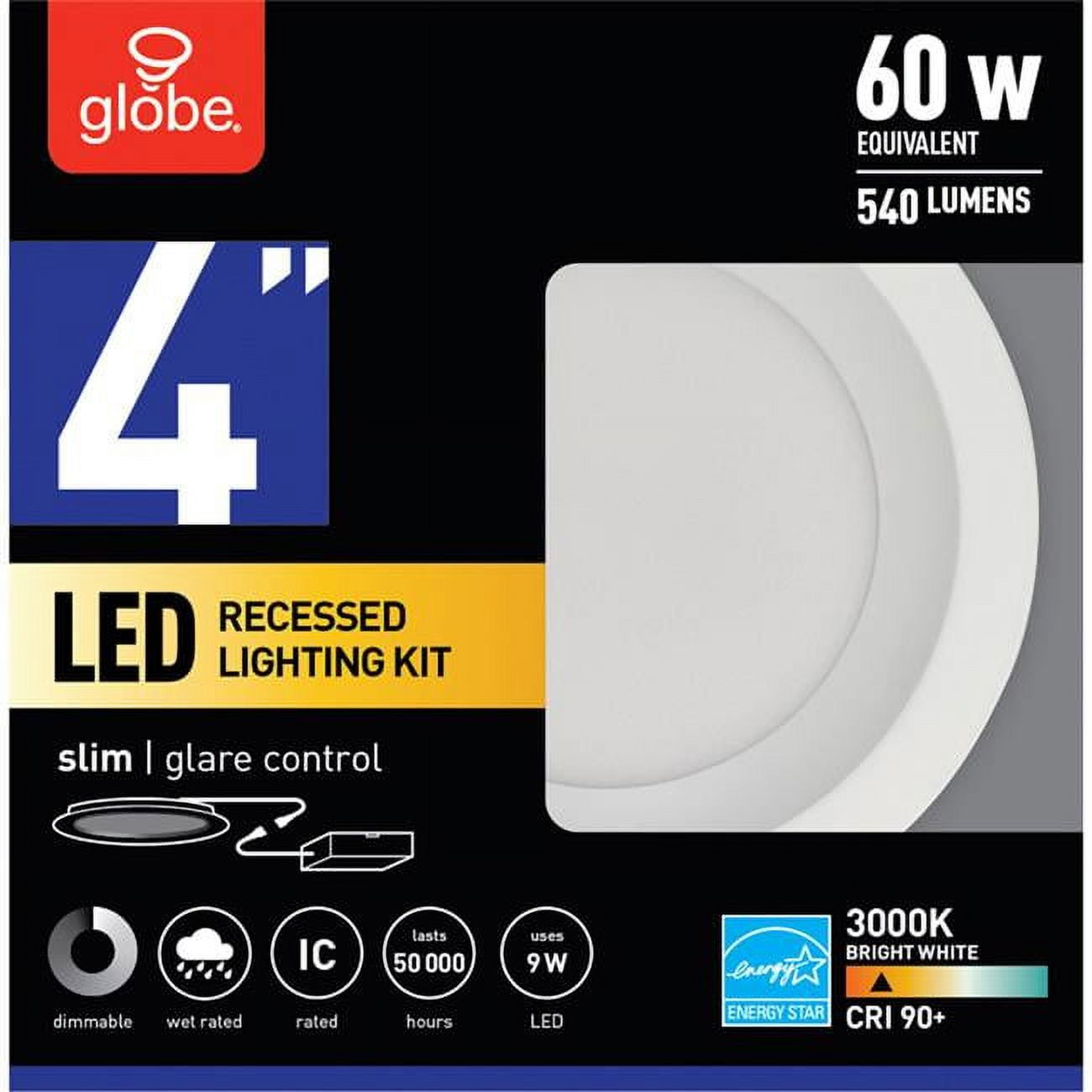 60 watt Frost White 4 in. W Metal LED Recessed Light
