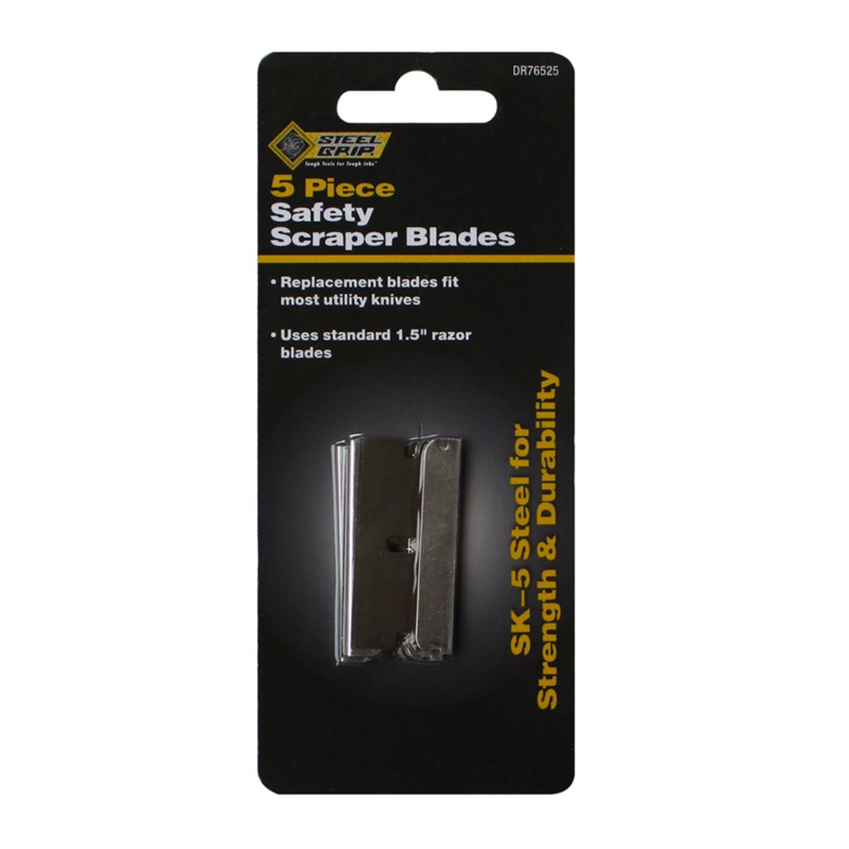 Picture of Steel Grip 2796118 1.5 in. Steel Straight Edged Safety Scraper Blade&#44; Gray - 5 Piece