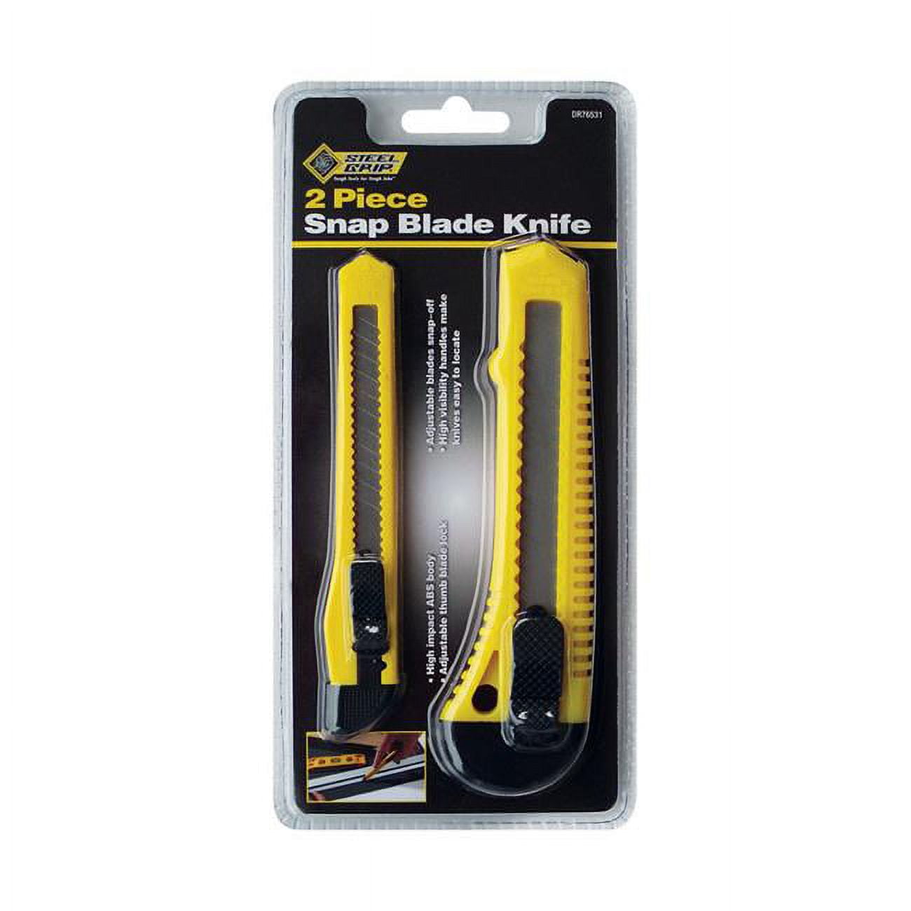Picture of Steel Grip 2796159 5.5 in. Retractable Snap Blade Knife Set&#44; Yellow - Pack of 2