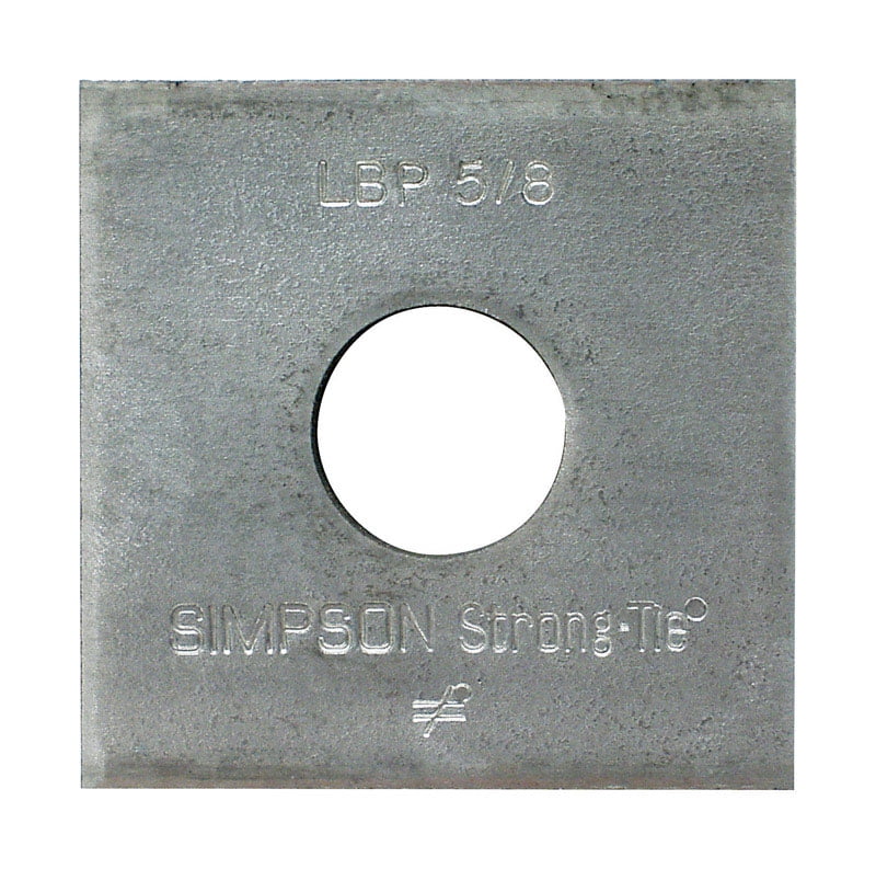 2 x 0.1 x 2 in. Galvanized Steel Bearing Plate