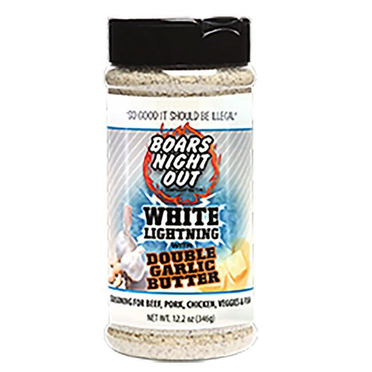 Picture of Boars Night Out 8024843 12.2 oz White Lightning Garlic Butter BBQ Seasoning