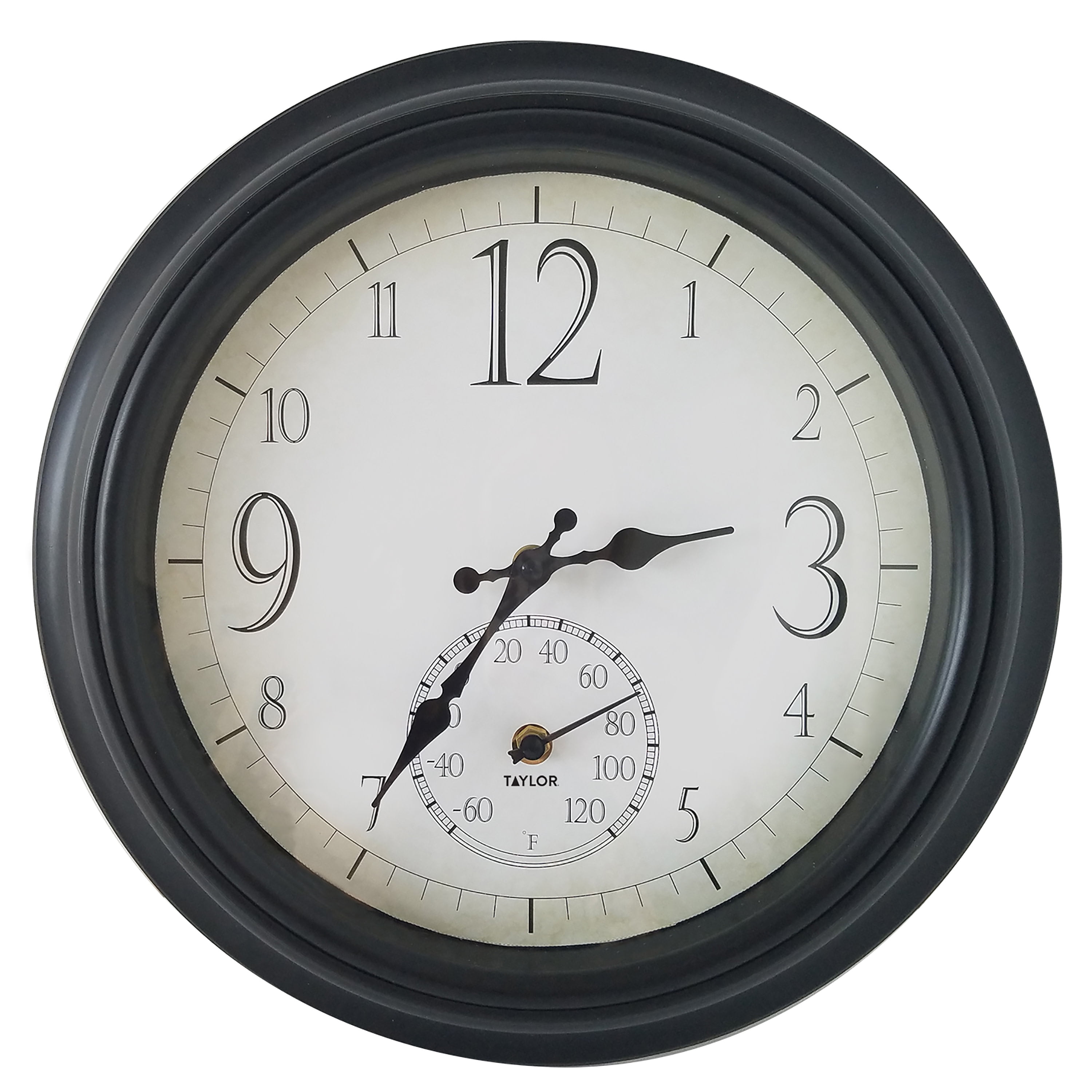 Picture of Springfield 8319881 Decorative Clock & Thermometer Plastic - Black