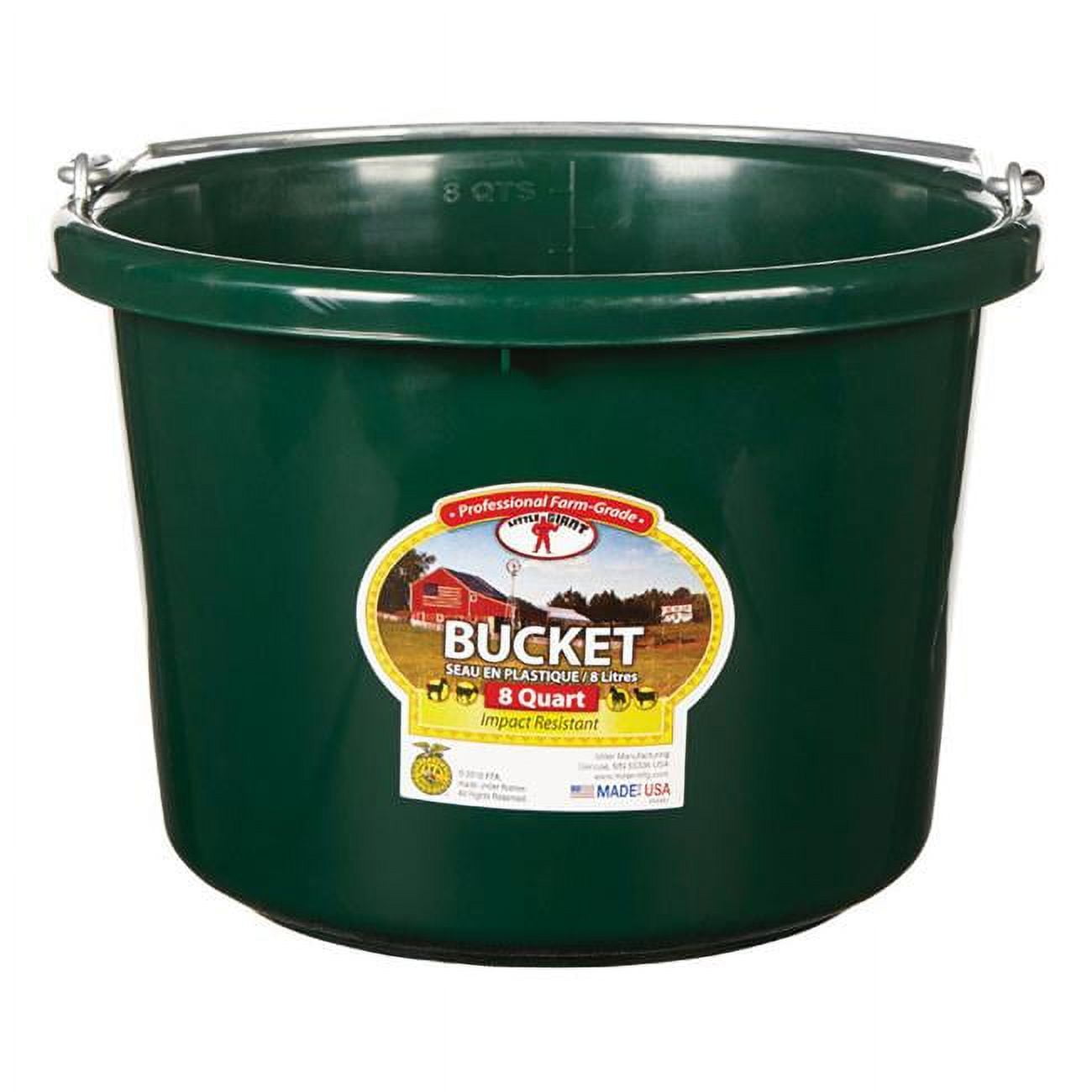 8 qt. Round Plastic Bucket - Green