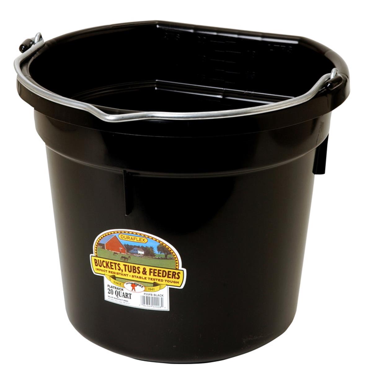 20 qt. Round Plastic Bucket - Black