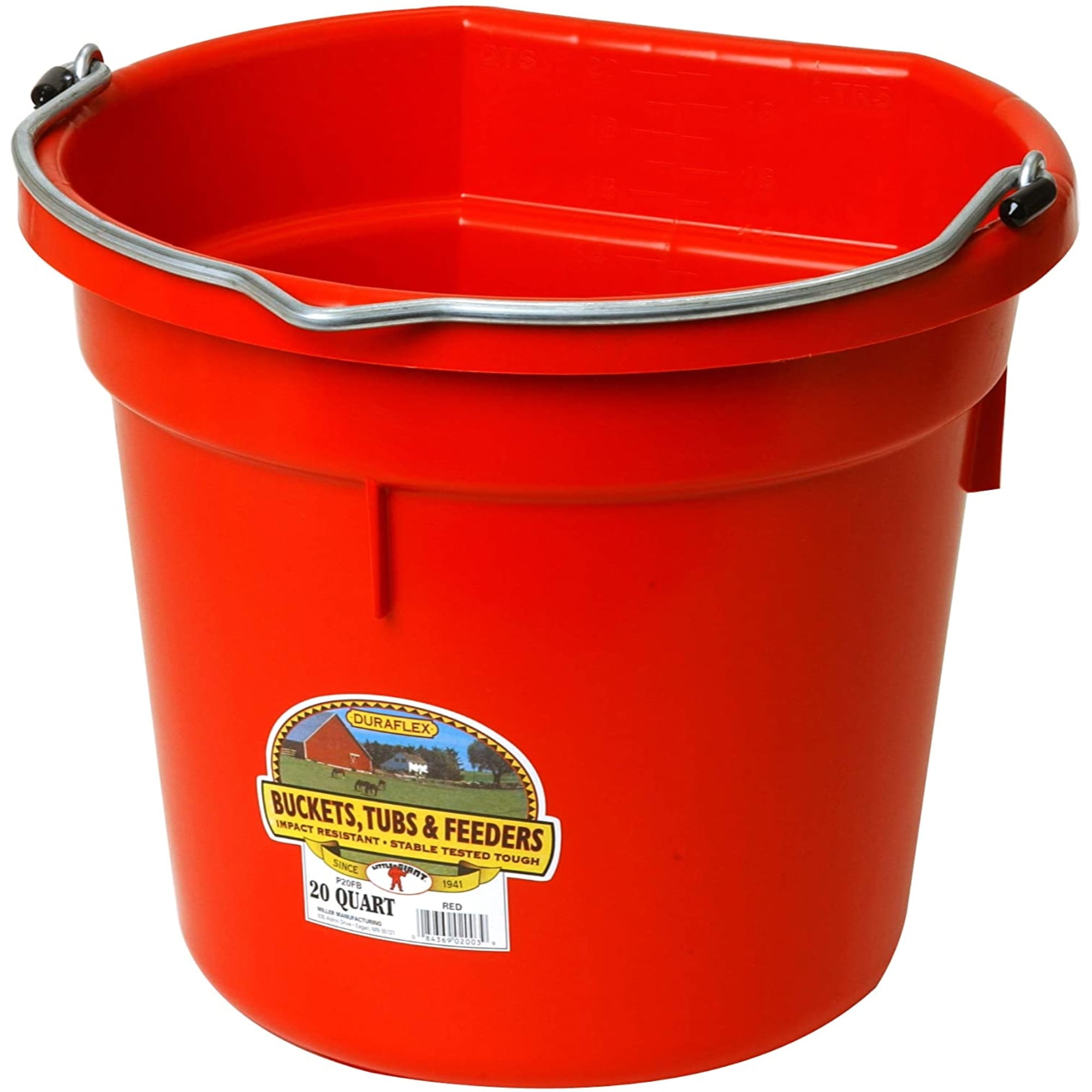 7404064 20 qt. Round Plastic Bucket - Red