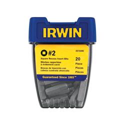 Screwdriver Bit, #2 SQ, 1/4" Shank, PK20