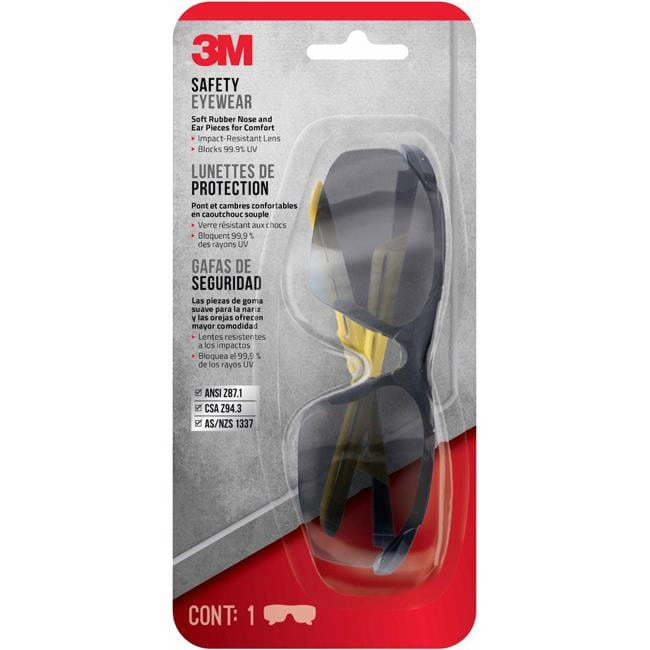 Picture of 3M 2001729 Anti-Fog Impact-Resistant Safety Glasses&#44; Black & Yellow Frame & Gray Lens
