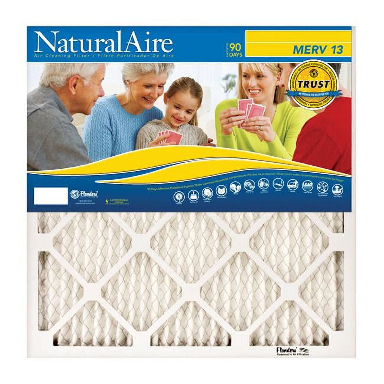 Picture of AAF Flanders 4595377 24 x 24 x 1 in. Naturalaire Polyester Pleated Air Filter - Case of 12