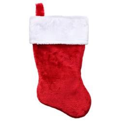 Polyester Plush Stocking, Red & White - Case of 12