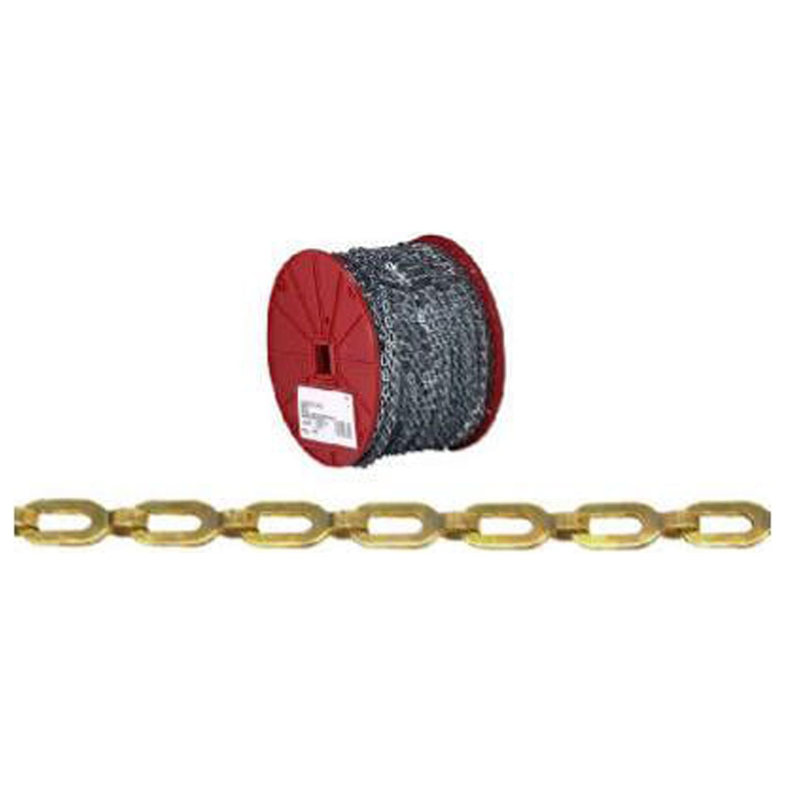 Single Jack Brass Safety Chain - Bright Brass - 0.20 in. Dia. x 200 ft. - Lightweight
