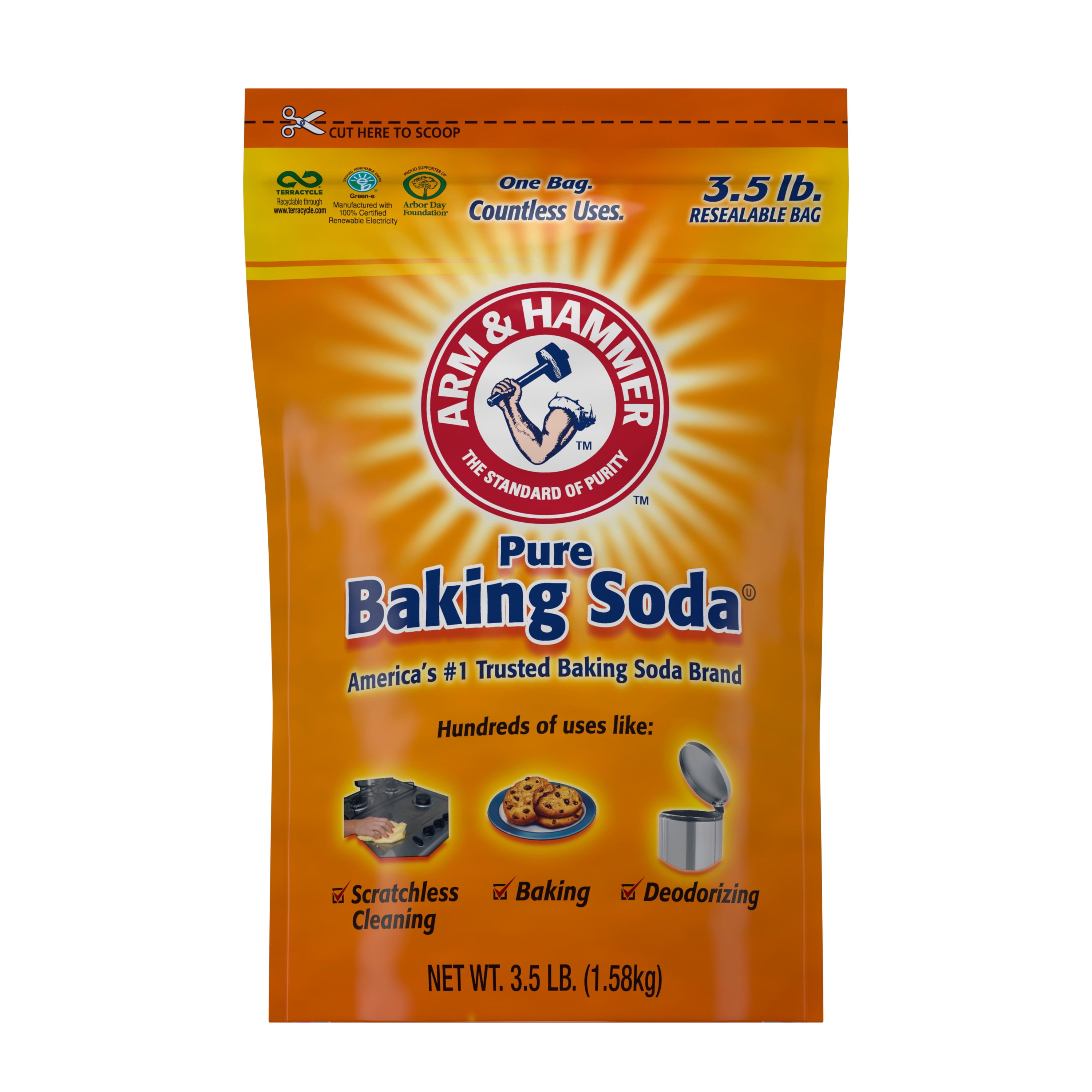 Picture of Arm & Hammer 1002958 3.5 lbs Baking Soda No Scent Cleaning Powder