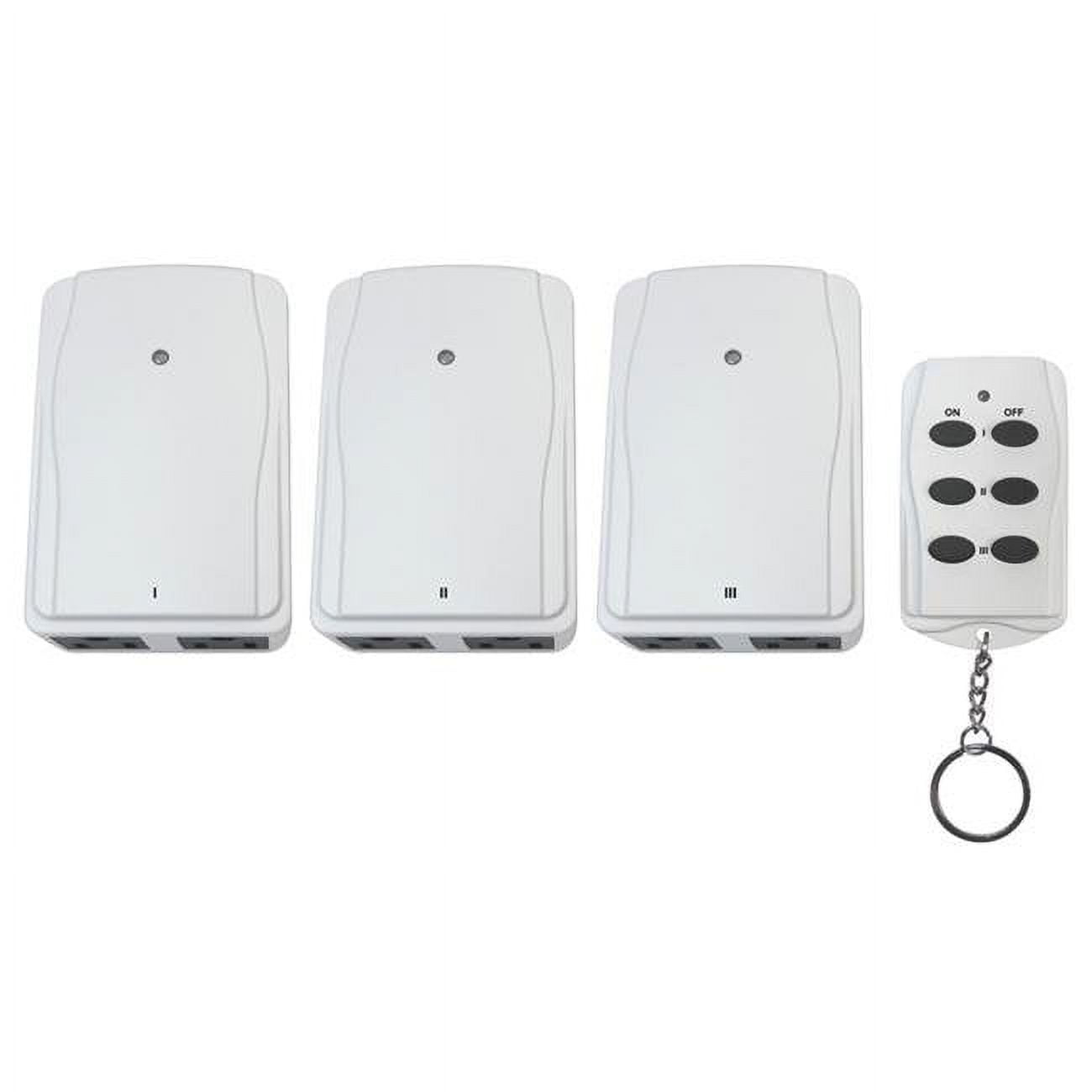 3001319 Indoor Timer with Remote Control & Grounded Outlets, White - 15 amp
