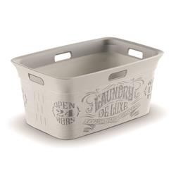 2.168 cu. ft. Plastic Laundry Basket, Gray & White - Case of 4
