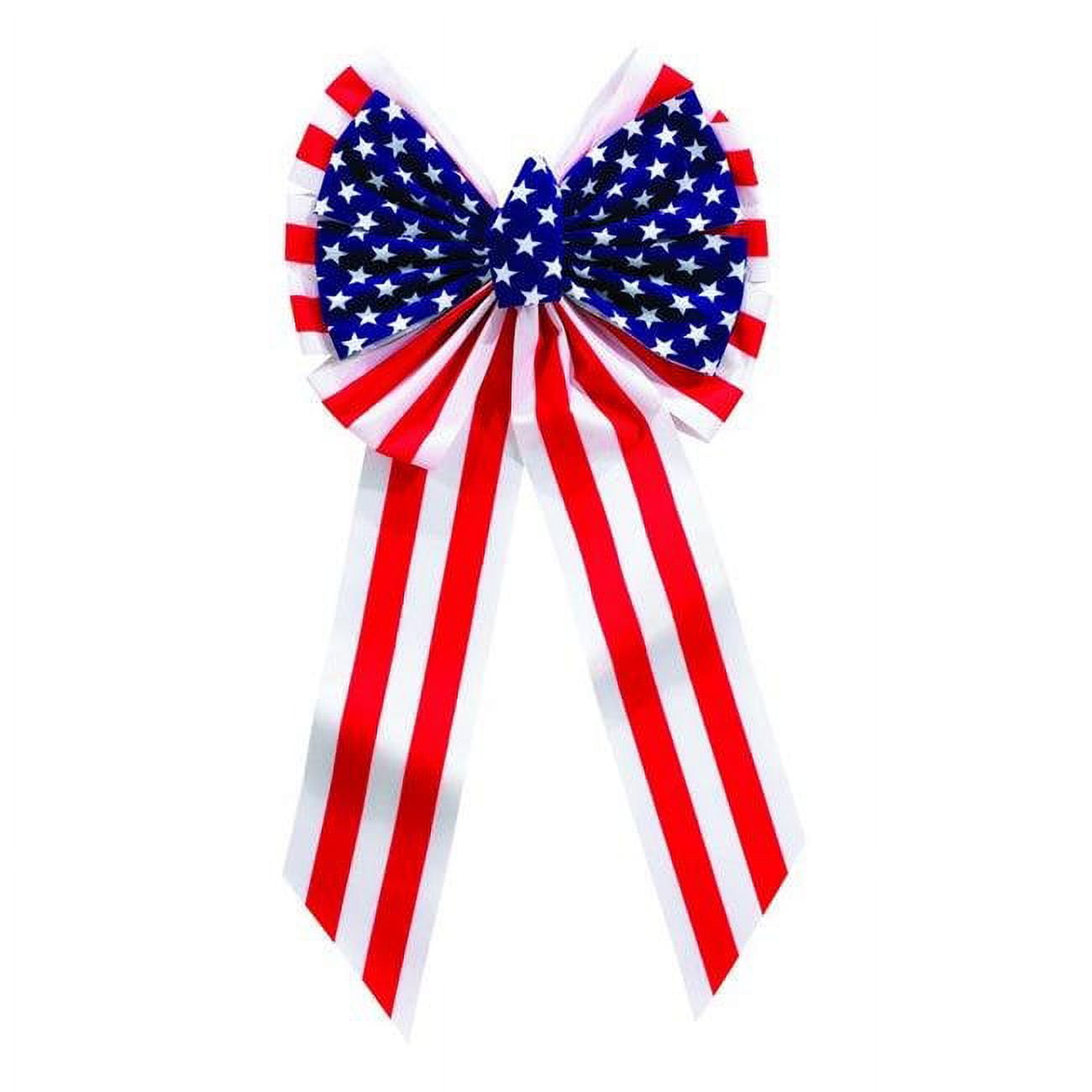 Picture of Holiday Trims 9721754 1 Dia. x 28 in. 11 Loop Patriotic Bow&#44; Blue&#44; Red & White - Case of 12