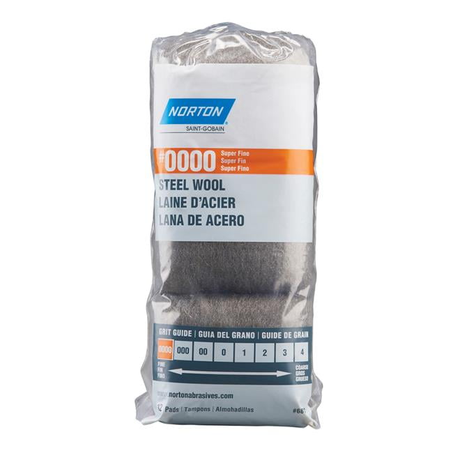 Picture of Norton 1003799 0000 Grade Super Fine Steel Wool Pad - Pack of 12