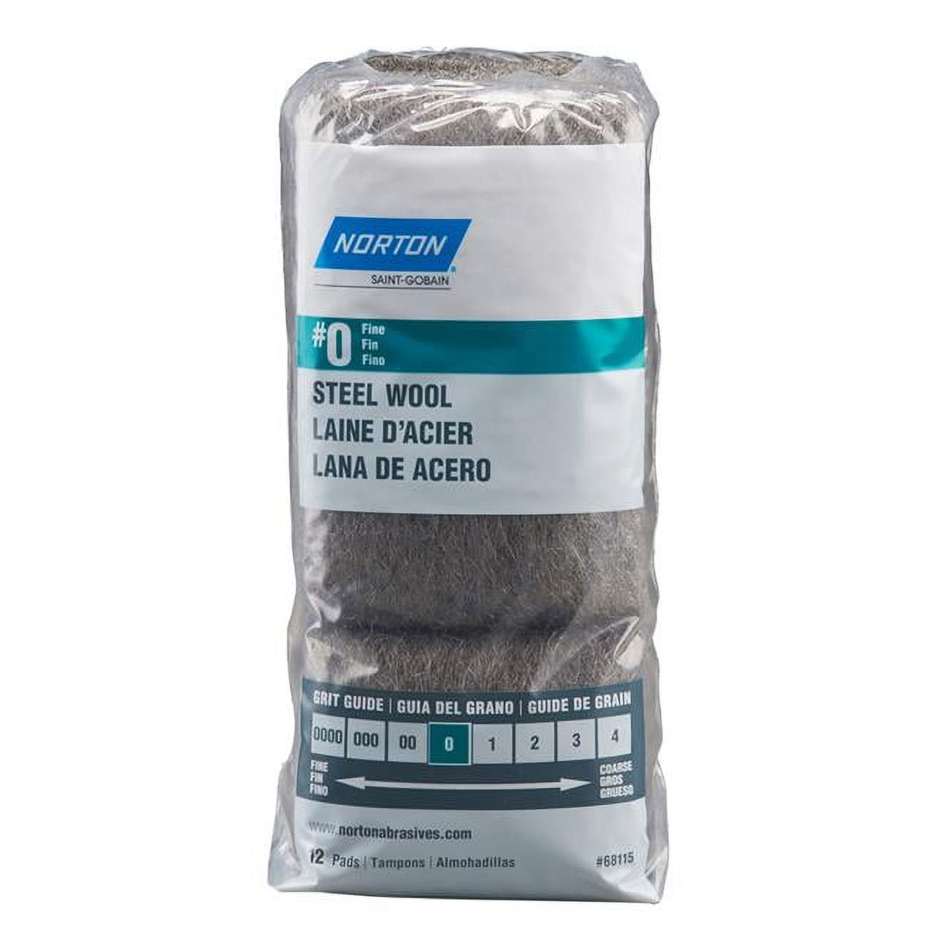 Picture of Norton 1003804 0 Grade Fine Steel Wool Pad - Pack of 12