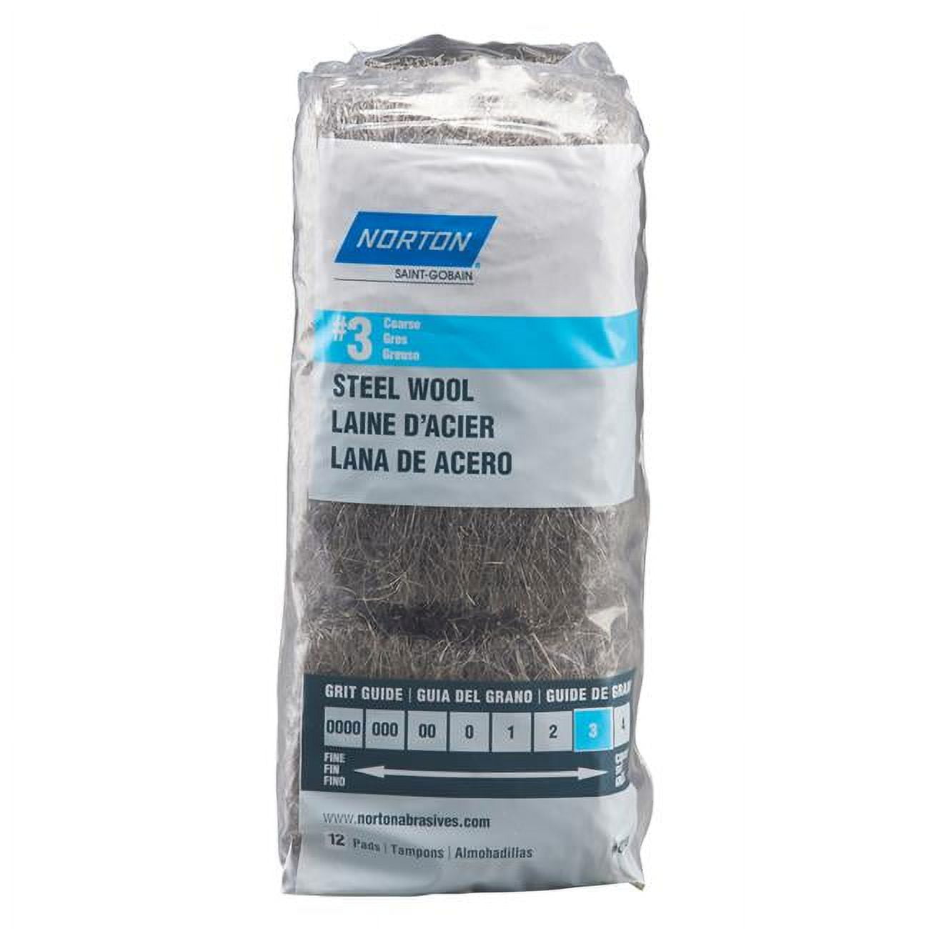 3 Grade Coarse Steel Wool Pad - Pack of 12