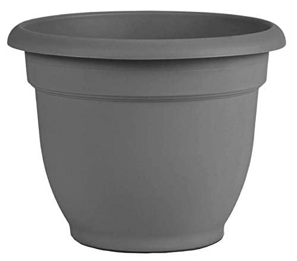 13.7 x 17.6 in. Plastic Ariana Flower Pot, Charcoal