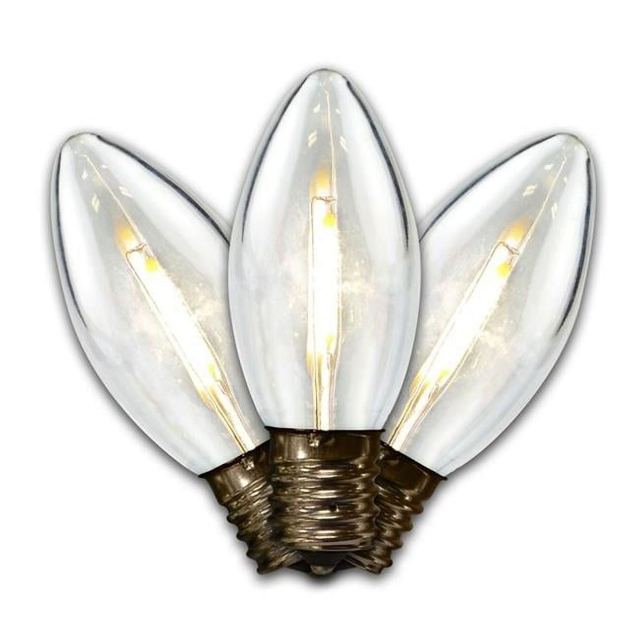9009331 Smooth Filament LED C9 Christmas Light Bulbs, Pure White