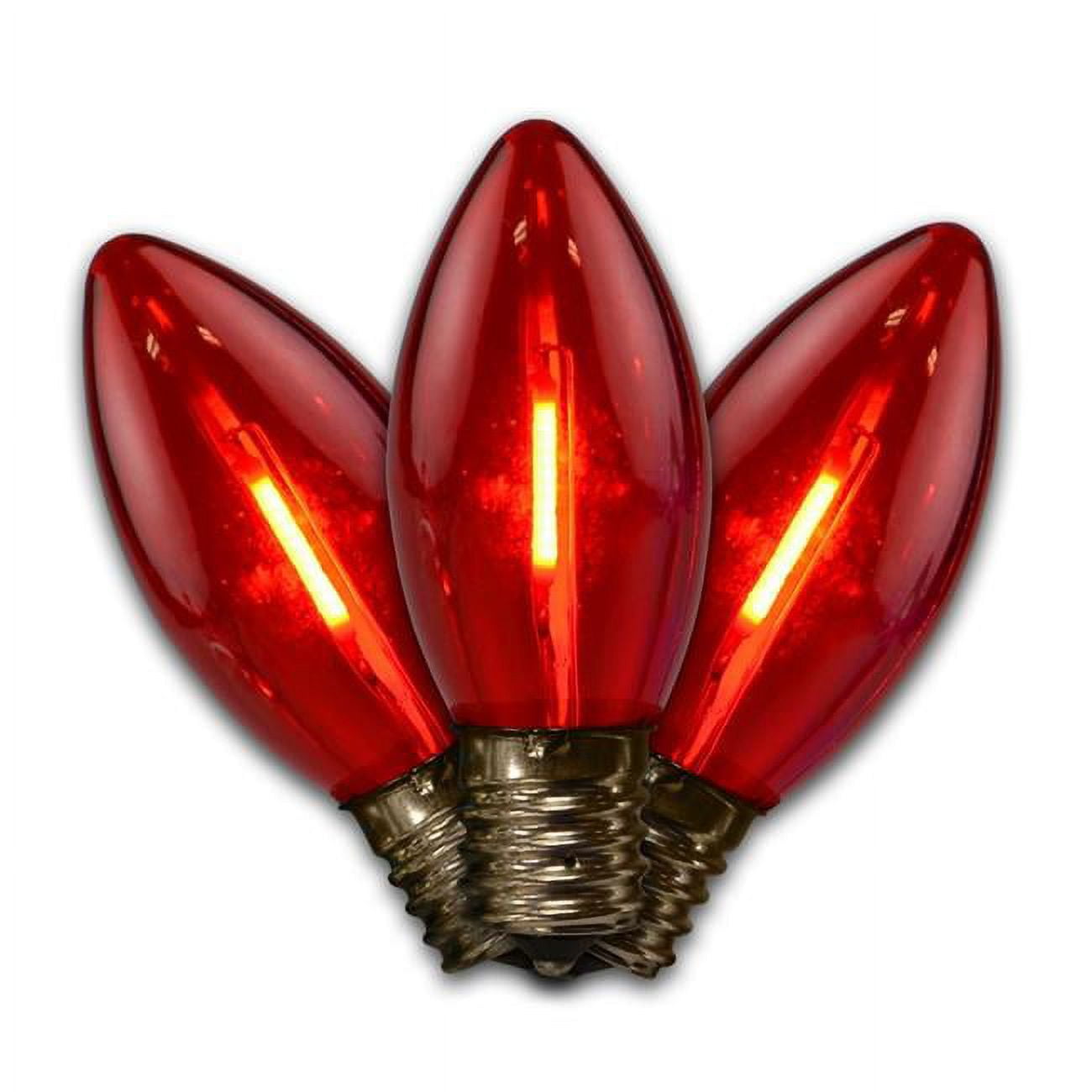 2.5 ft. Smooth Transparent LED C9 Christmas Light Bulbs, Red - 25 Lights - Case of 20