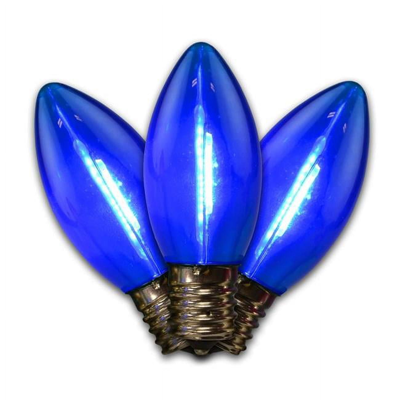 Smooth Filament LED C9 Christmas Light Bulbs, Blue - Case of 20