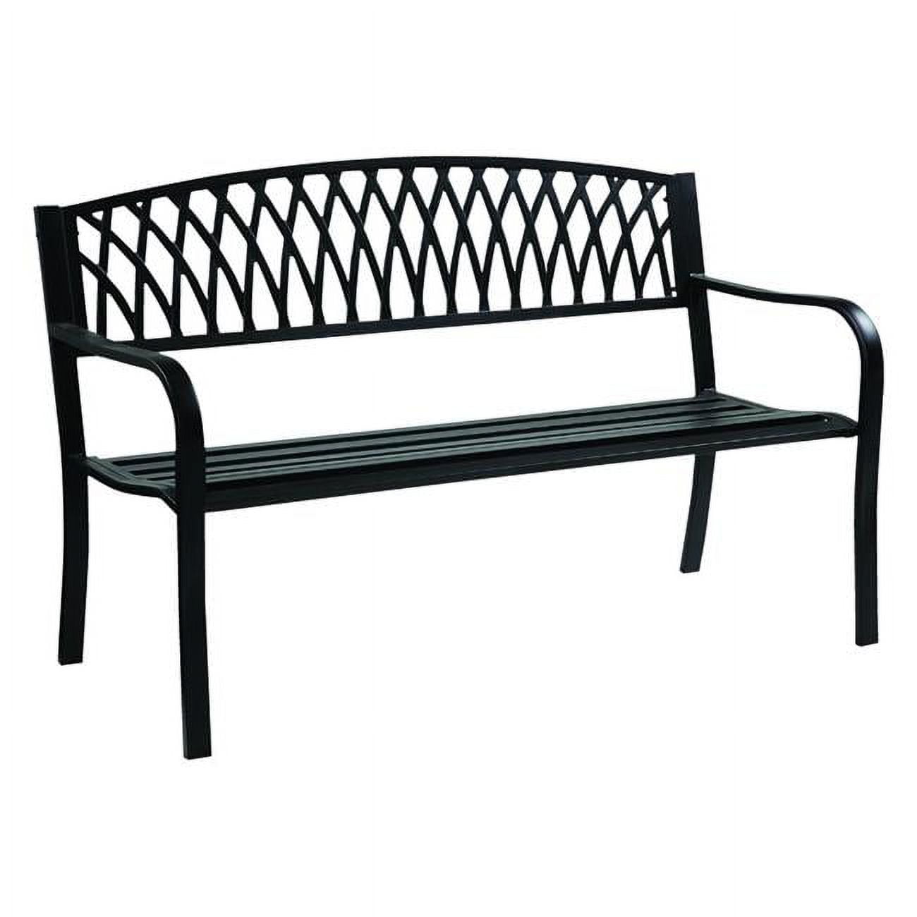 Picture of Living Accents 8014609 Steel Grass Back Park Bench - 33.46 x 50 x 23.62 in.