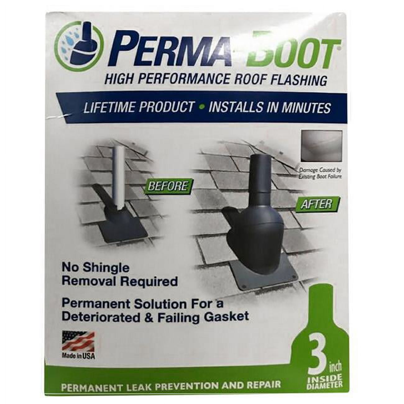 7.25 x 8 in. Plastic Roof Flashing, Black