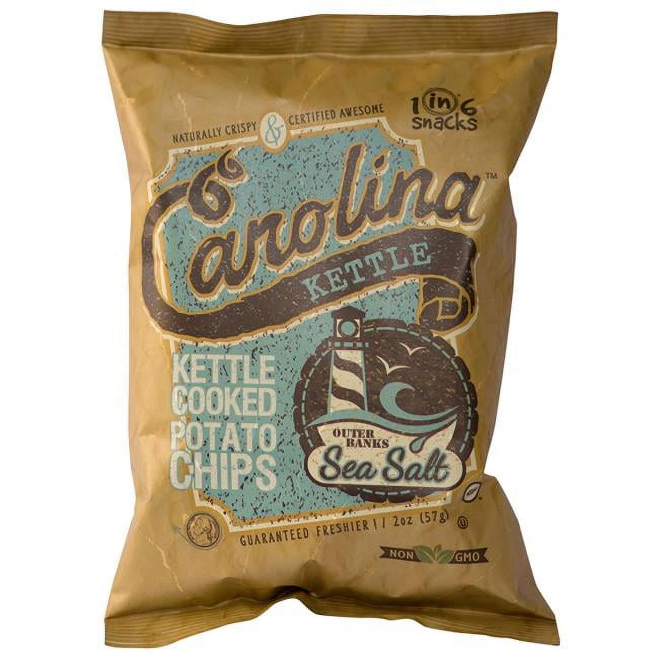 Picture of 1 in 6 Snacks 9023902 2 oz Bagged Carolina Outer Banks Sea Salt Potato Chips - Case of 20