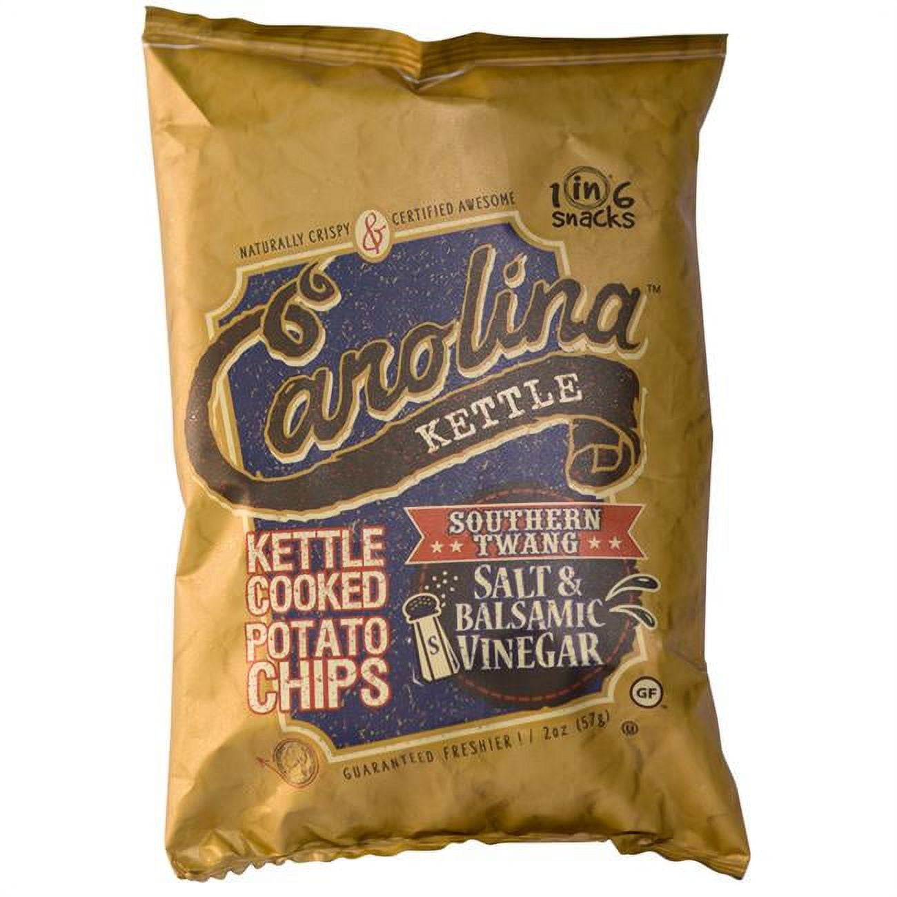 Picture of 1 in 6 Snacks 9023909 2 oz Bagged Carolina Salt & Balsamic Vinegar Potato Chips - Case of 20