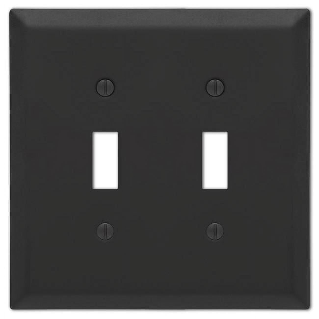 Picture of Amerelle 3003173 Century Matte Black 2-Gang Stamped Steel Toggle Wall Plate