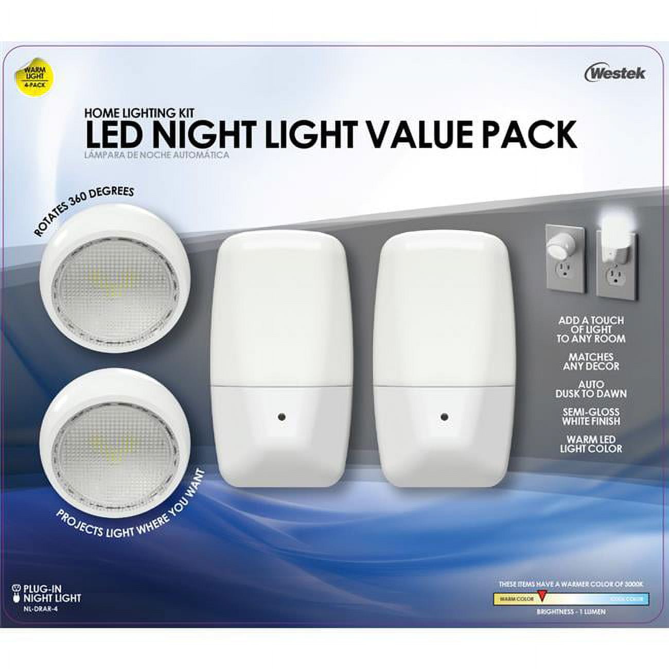 Automatic Plug-in Aria Curved & Directional LED Night Light