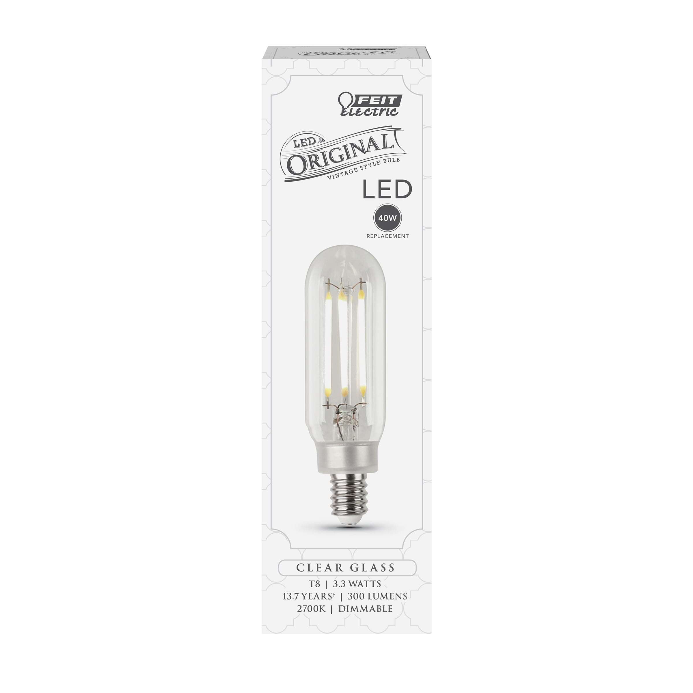 T8 E12 Candelabra LED Bulb Soft White 40W Equivalence