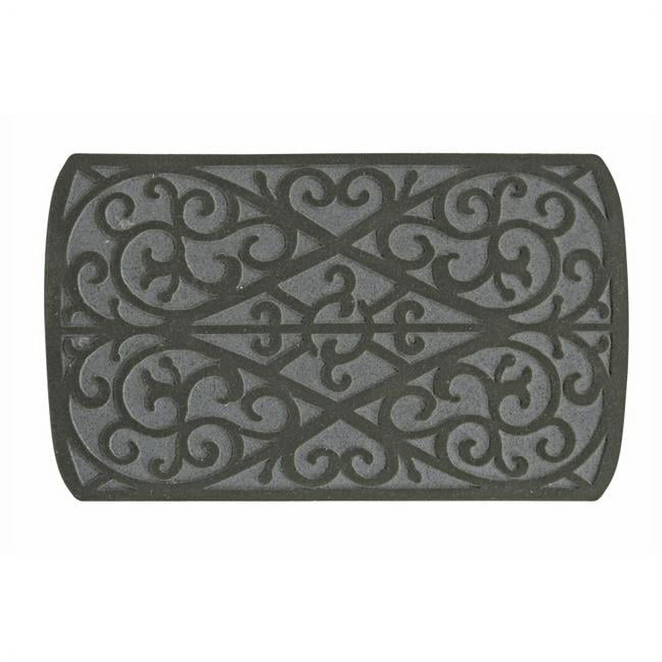 30 in. x 18 Scroll Gray Rubber Nonslip Floor Mat