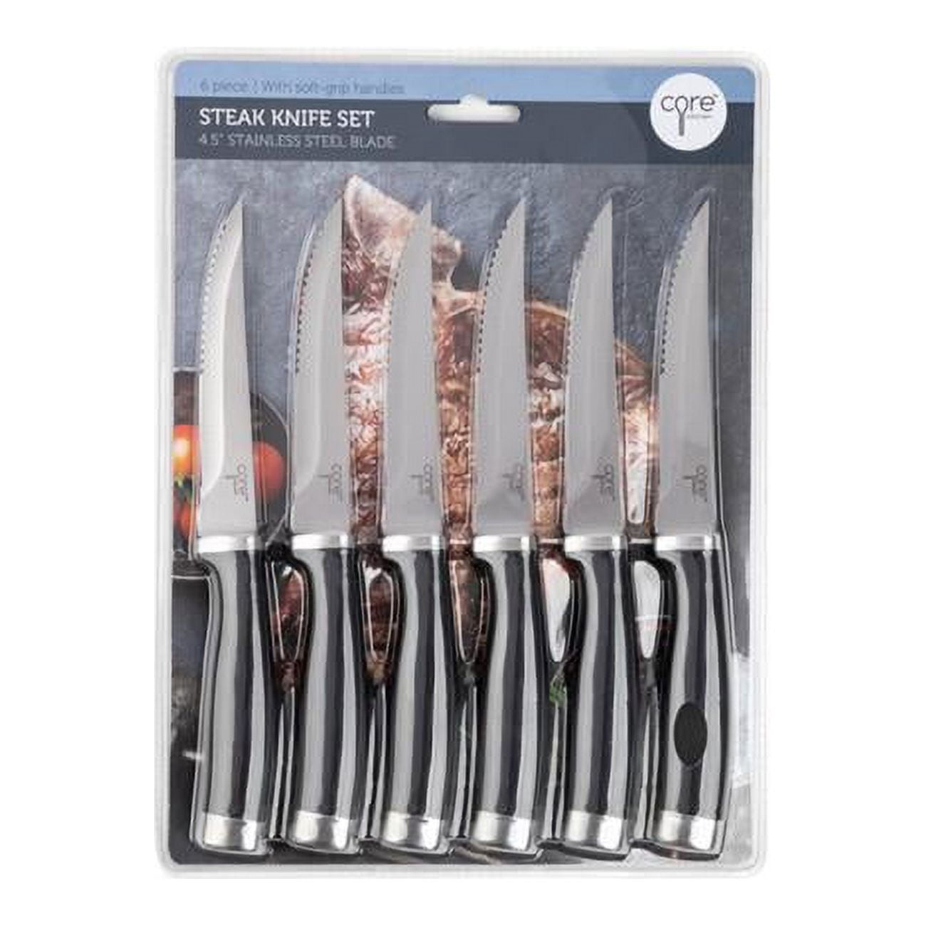 Picture of Core Kitchen 6012620 Core Kitchen Stainless Steel Steak Knife Set - 6 Piece