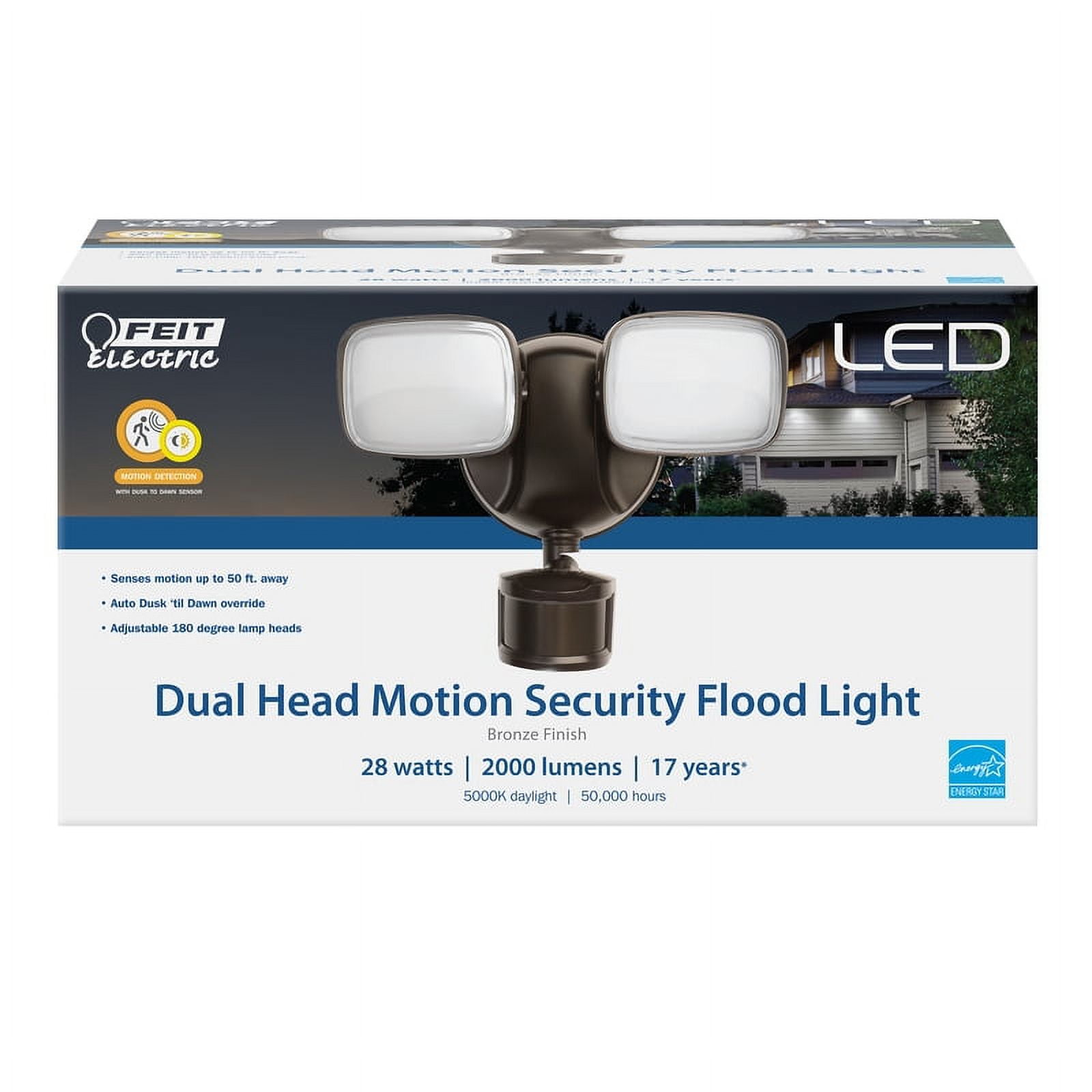 Picture of Feit Electric 3002313 Motion-Sensing Hardwired LED Bronze Security Floodlight