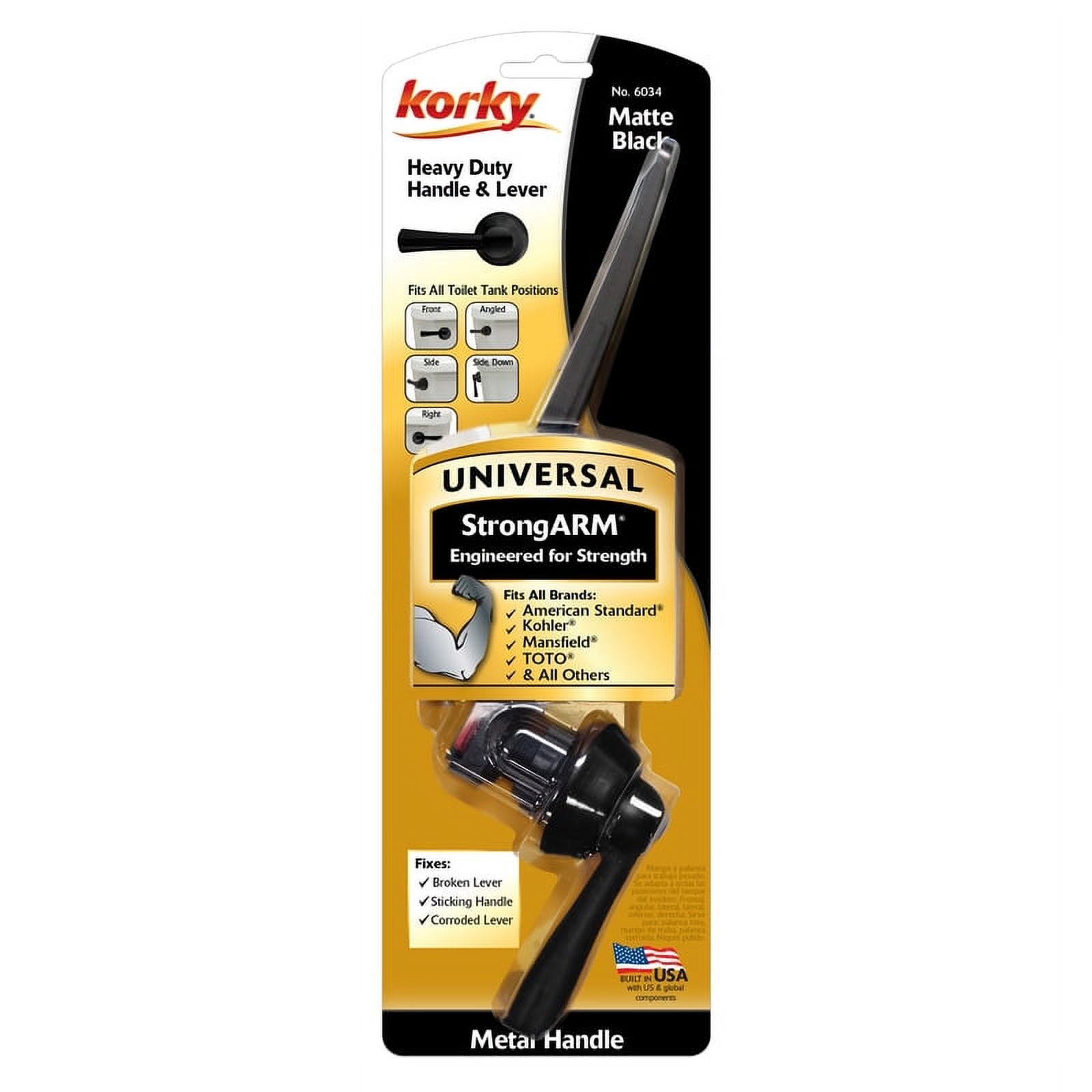 Strongram Flush Lever Black Matte Metal for Universal -  KORKY, KO7515