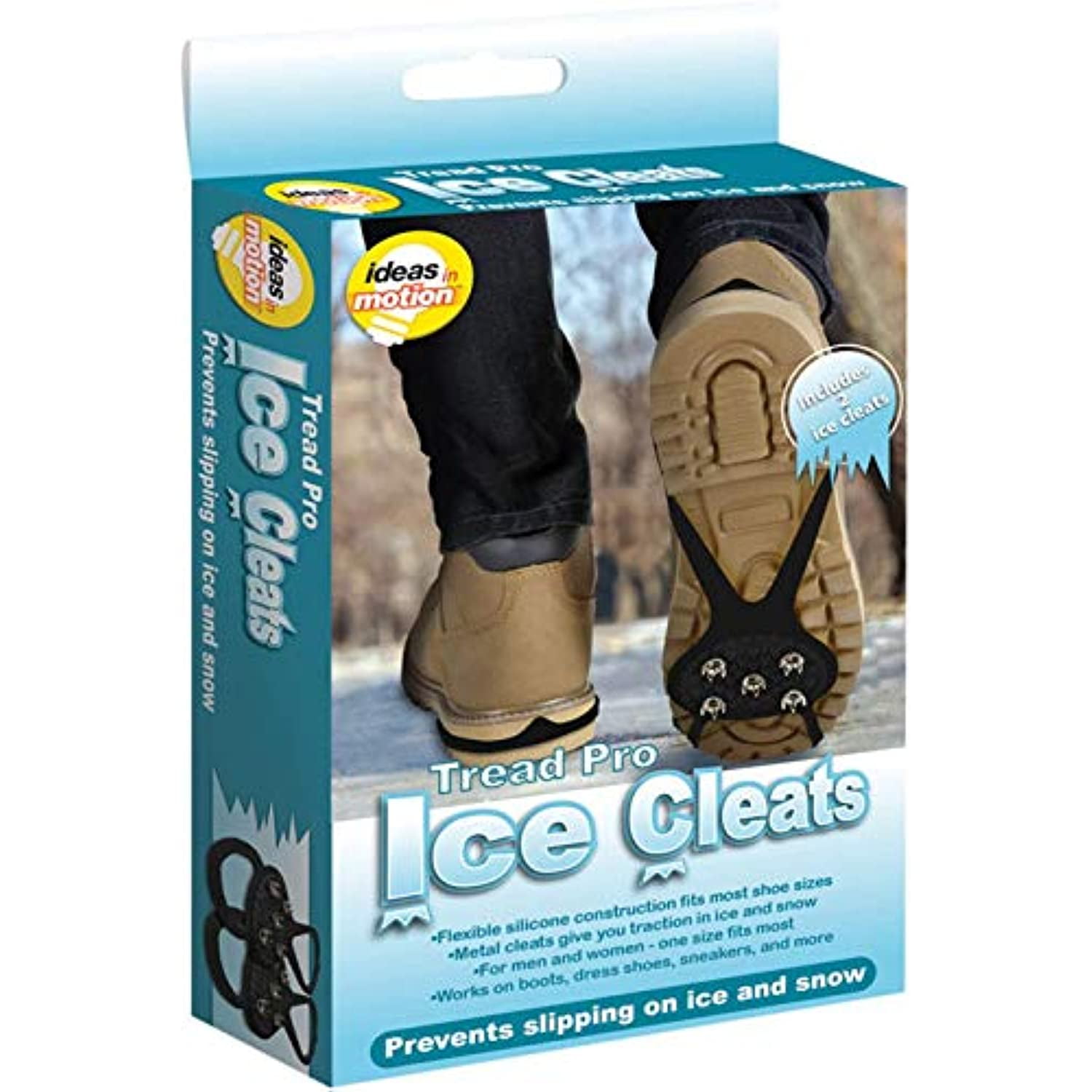 Ideas In Motion 9031814 Tread Pro Unisex Ice Cleats One Size Fits All, Black