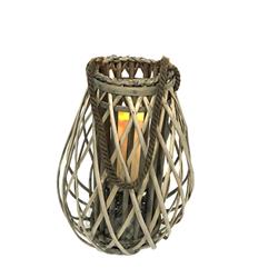 Picture of Infinity 8028045 LED Wood Flameless Lantern&#44; Gray