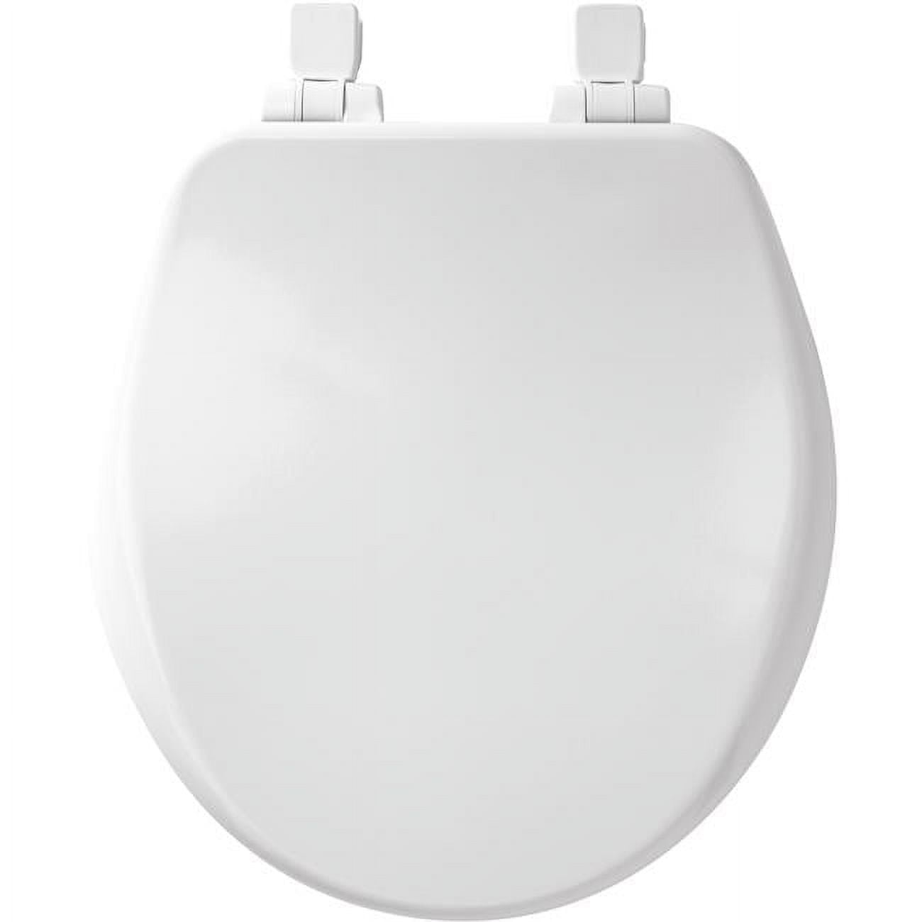 Picture of Mayfair 4001077 Slow Close Round White Enameled Wood Toilet Seat