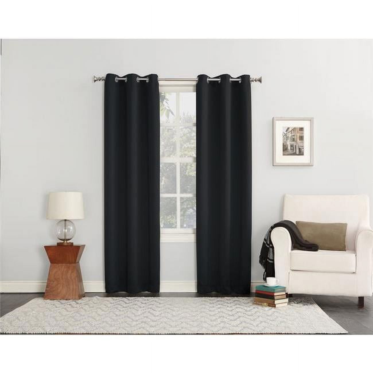80 x 84 in. Norwich Black Blackout Curtains - Pack of 2