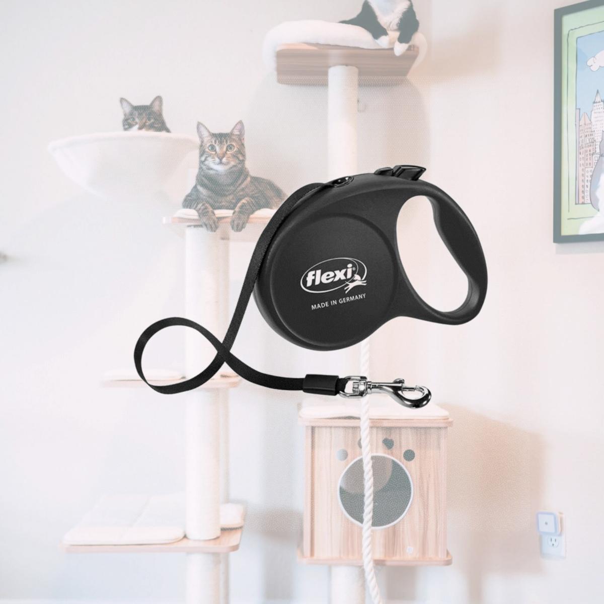 Picture of Flexi 8033770 Black Retractable Nylon Dog Leash Large