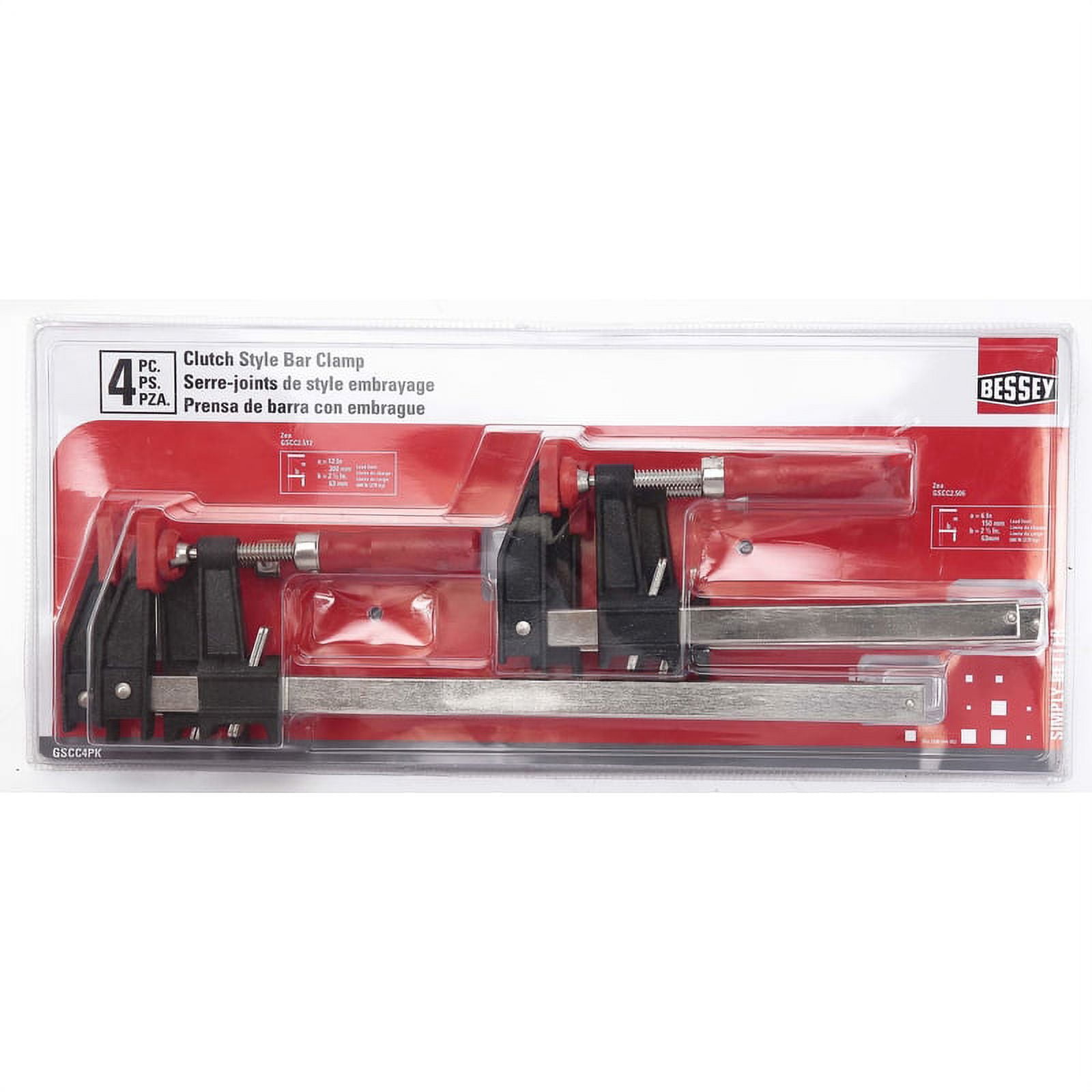 Picture of Bessey 2006105 600 lbs Clutch Style Bar Clamp Set