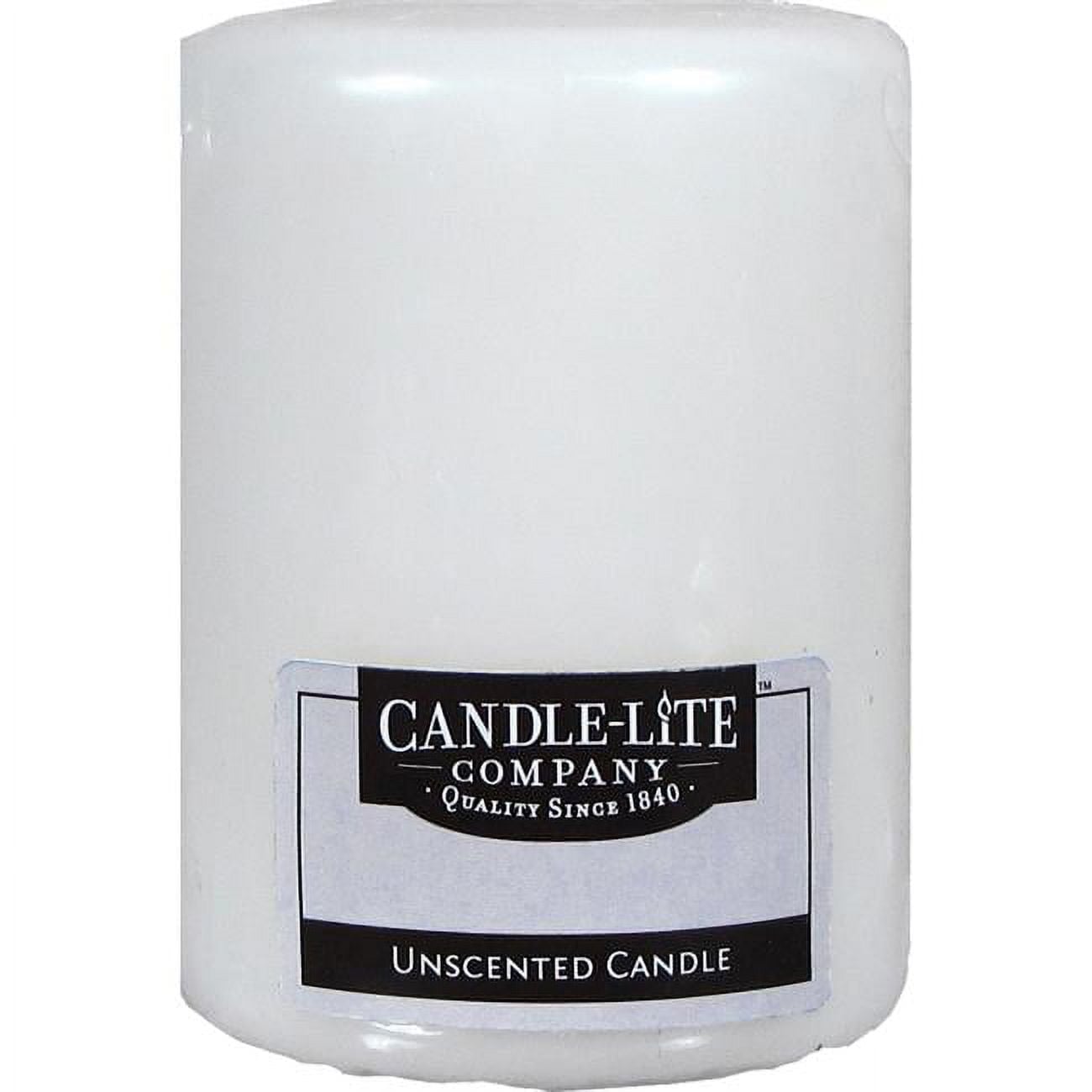 Candle-Lite 9049190 4 in White No Scent Pillar Candle - Pack of 12