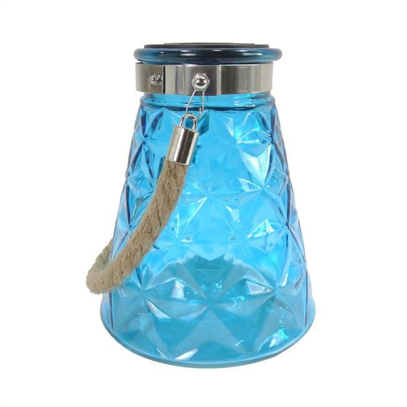 Picture of Alpine 8028092 Glass Solar Hanging Lantern Assorted - Pack of 8