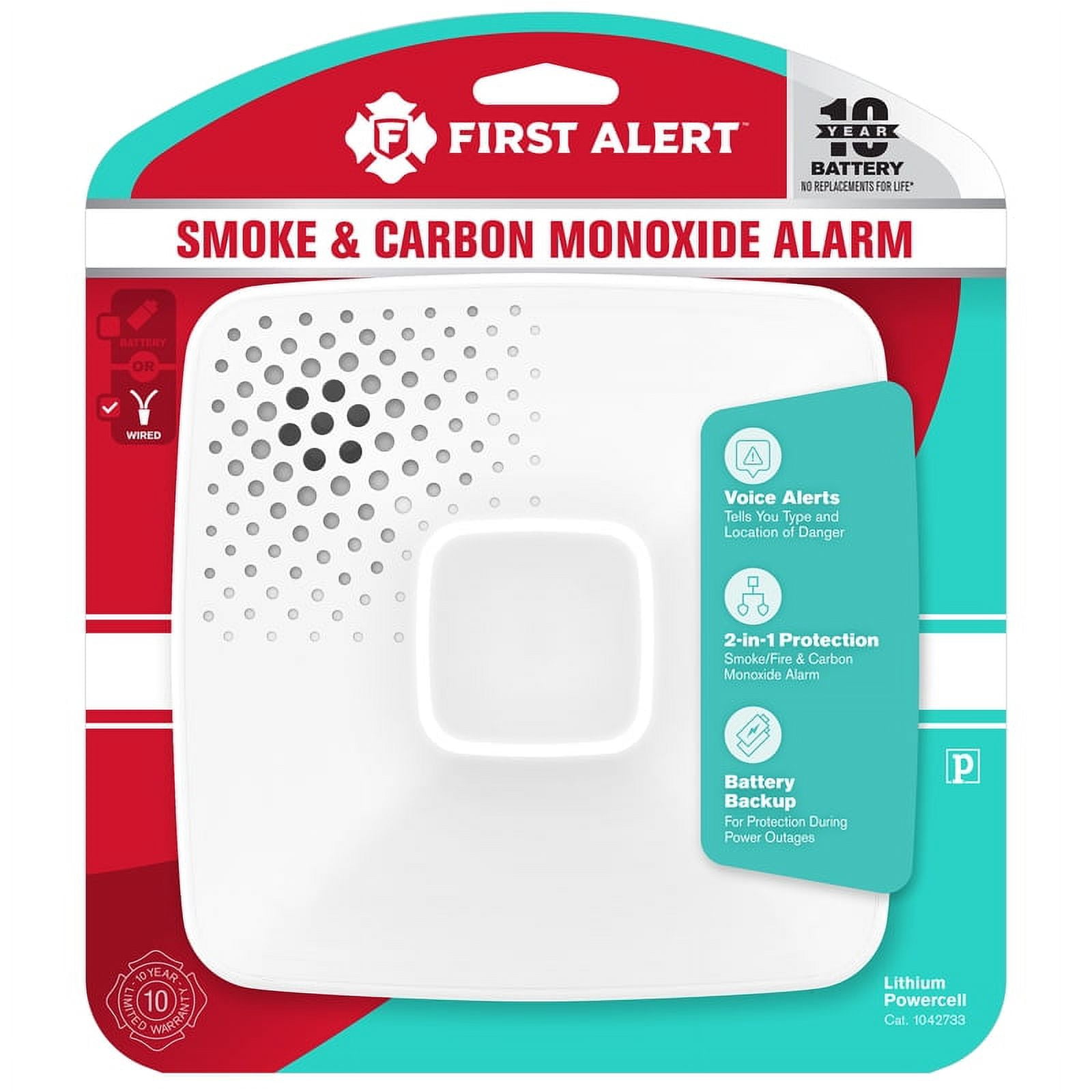 Picture of First Alert 5024134 Hard-Wired Electrochemical & Photoelectric Smoke & Carbon Monoxide Detector