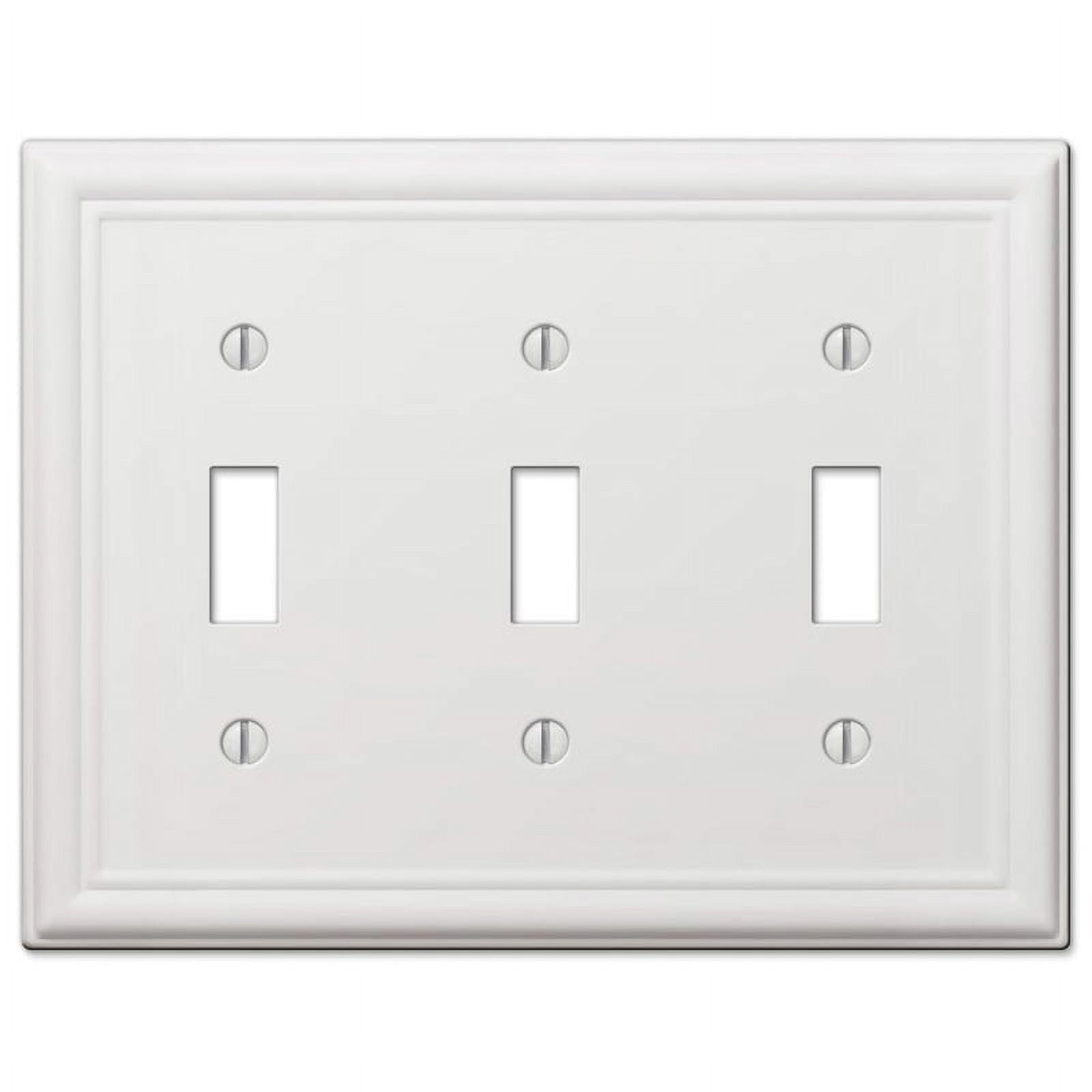 Picture of Amerelle 3003168 Chelsea White 3-Gang Stamped Steel Toggle Wall Plate